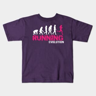 Evolution of Running Girls Runners gift Kids T-Shirt